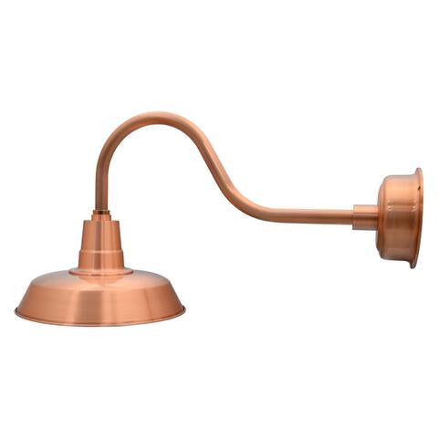 22" Oldage LED Barn Light with Contemporary Arm in Solid Copper