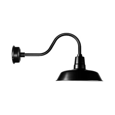 12" Oldage LED Barn Light with Contemporary Arm in Matte Black
