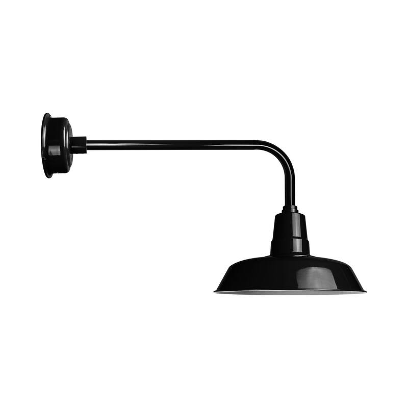 14" Oldage LED Barn Light with Traditional Arm in Black