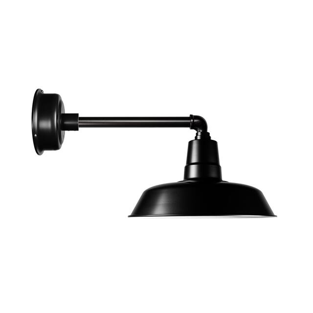 14" Oldage LED Barn Light with Metropolitan Arm in Matte Black