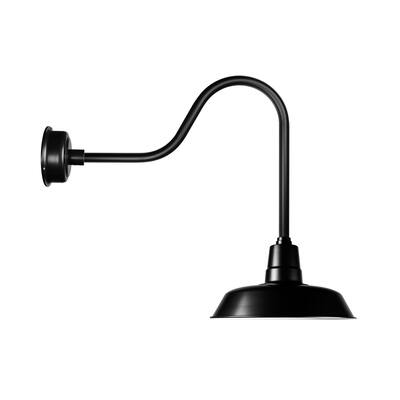16" Oldage LED Barn Light with Sleek Arm in Matte Black