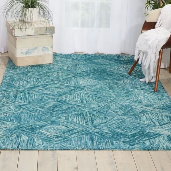 Nourison Linked Geometric Diamond Area Rug.