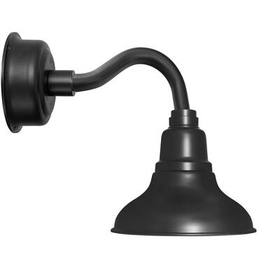 8" Dahlia LED Sconce Light with Chic arm in Matte Black
