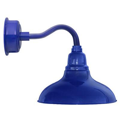 12" Dahlia LED Sconce Light with Chic Arm in Cobalt Blue