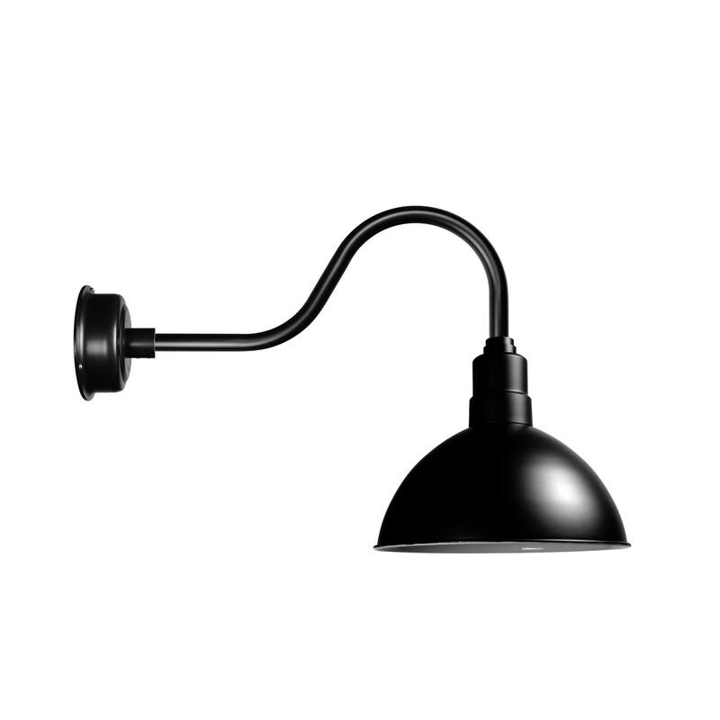 12" Blackspot LED Barn Light with Contemporary Arm in Matte Black