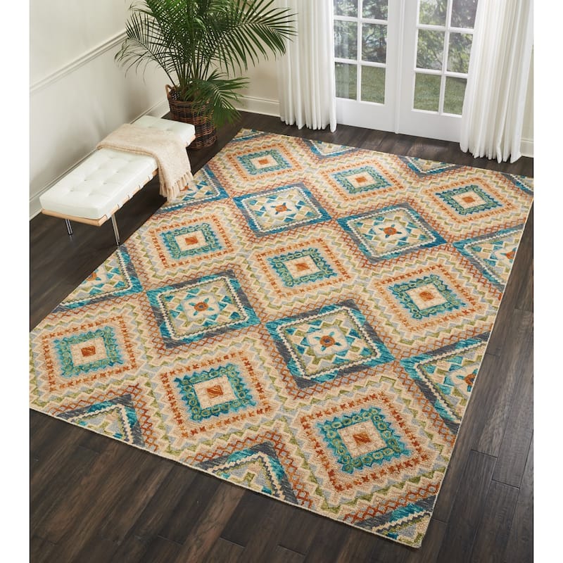 Nourison Vibrant Tribal Geometric Diamond Area Rug