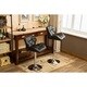 Glasgow Faux Leather Tufted Adjustable-height Bar Stools (Set of 2) - Thumbnail 2