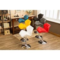 Glasgow Faux Leather Tufted Adjustable-height Bar Stools (Set of 2)