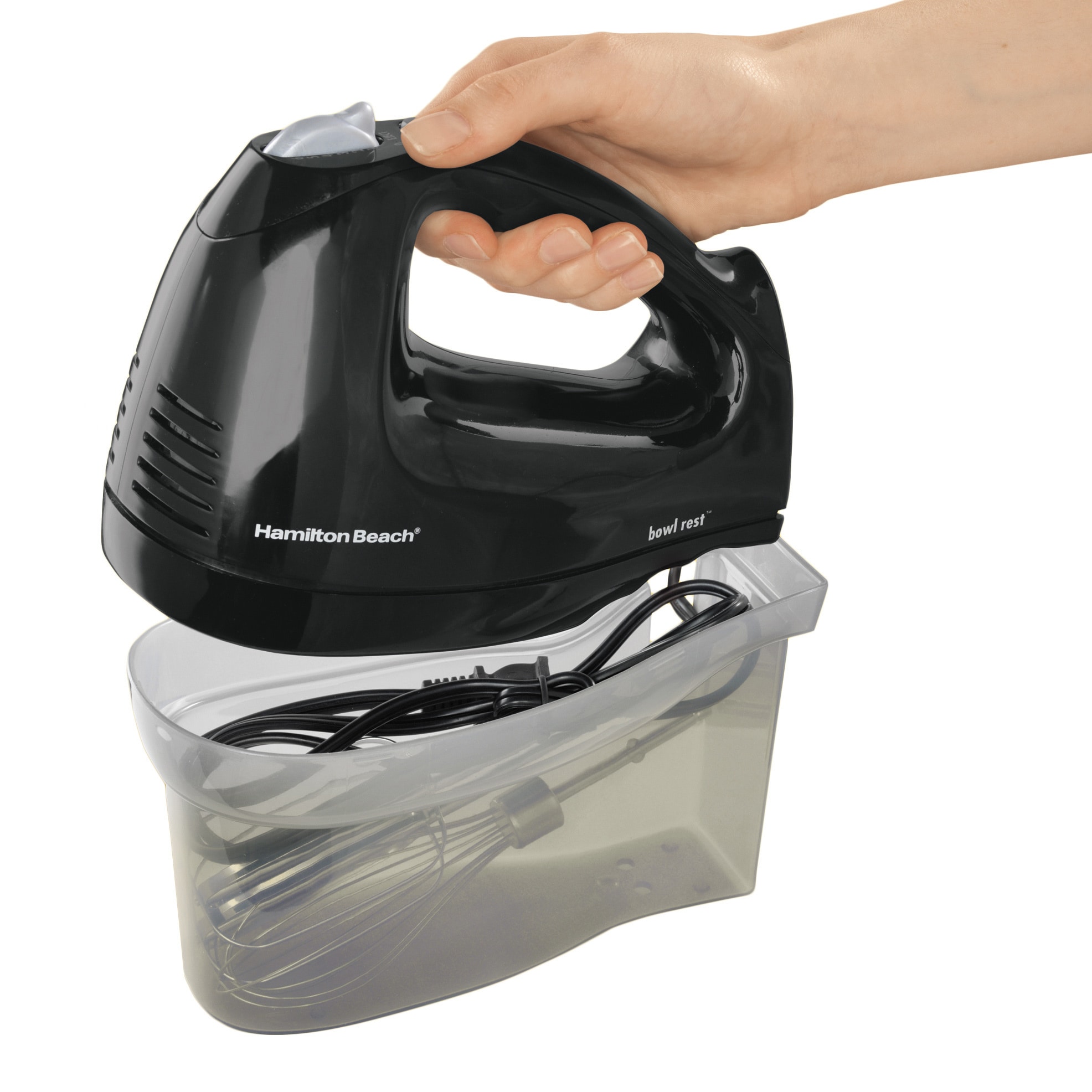 Hamilton Beach® Black 6 Speed Hand Mixer with Snap-On Case - Bed Bath &  Beyond - 16201371