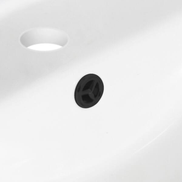 American Imaginations 18.25-in. W CUPC Rectangle Undermount Sink Set in Biscuit - Black Hardware - Overflow Drain Incl.