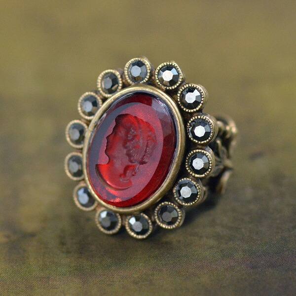 Shop Sweet Romance Vintage Glass Cameo Intaglio Ring Overstock 16686842