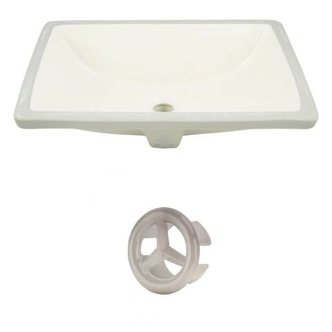 20.75-in. W CSA Rectangle Undermount Sink Set In Biscuit - Brushed Nickel Hardware