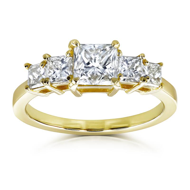 Kobelli 1.79 Carat Diamond EGL Certified 14k Solid Yellow Gold Five Stone Diamond Engagement Ring (VS2)