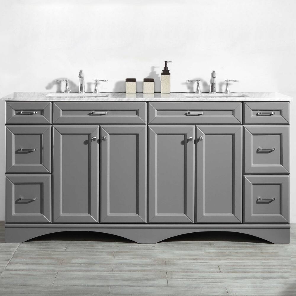 Naples 72" Double Vanity in Grey without Mirror