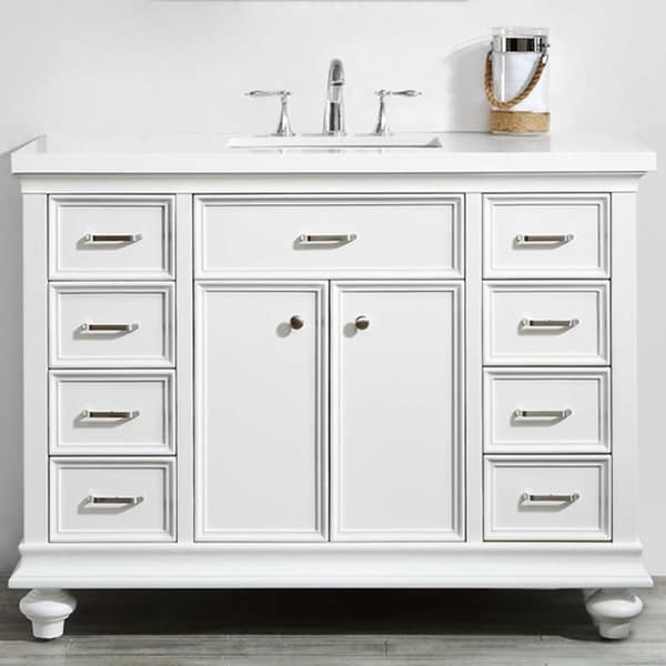 Charlotte 48" Vanity in White without Mirror