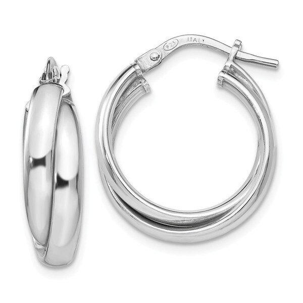 Shop Sterling Silver Polished Twisted Hoop Earrings, By Versil - Free ...