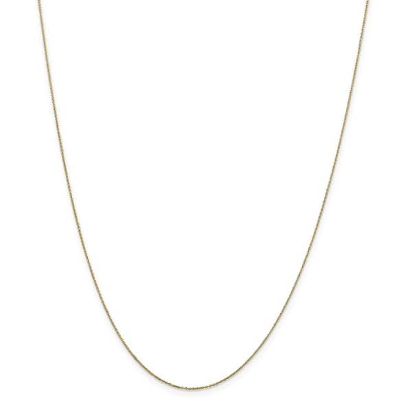 14K White Gold 0.90MM Curb Link Chain Necklace 