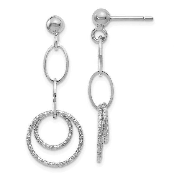 Versil 10 Karat White Gold Post Dangle Earrings Free Shipping Versil 10 Karat White Gold Post Dangle Earrings