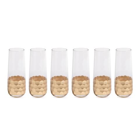 "Vitorrio" Champagne Glass, Stemless Gold (Set of 6)