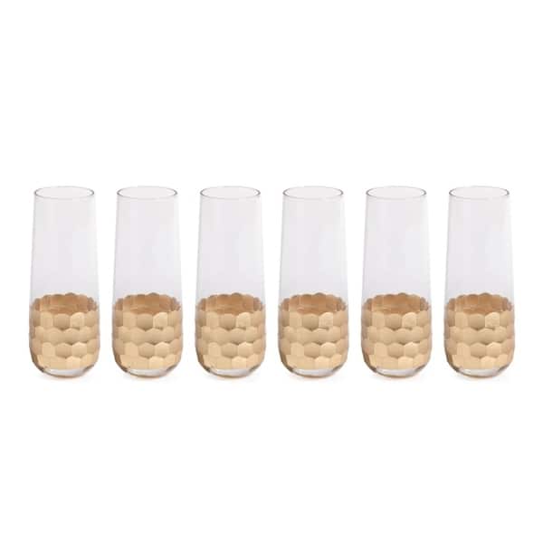 slide 2 of 4, "Vitorrio" Champagne Glass, Stemless Gold (Set of 6)
