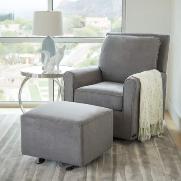 Shop Abbyson Shiloh Fabric Gliding Chair And Ottoman On Sale