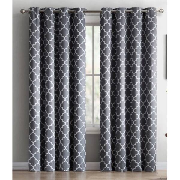 Shop Hlc Me Lattice Print Blackout Grommet Curtain Panel Pair