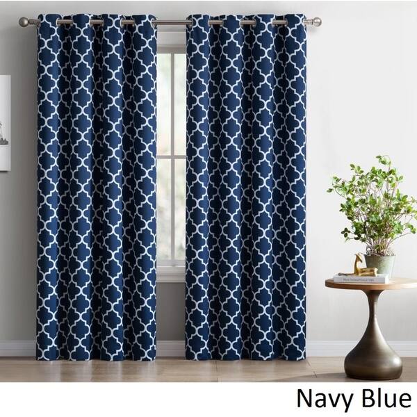 Shop Hlc Me Lattice Print Blackout Grommet Curtain Panel Pair
