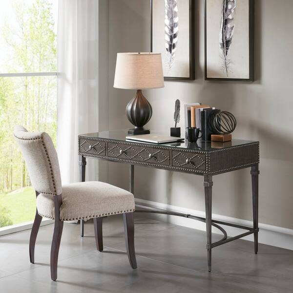 Shop Madison Park Irina 3 Drawers Study Writing Desk With Glass