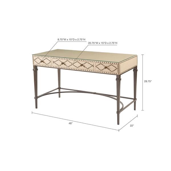 Shop Madison Park Irina 3 Drawers Study Writing Desk With Glass