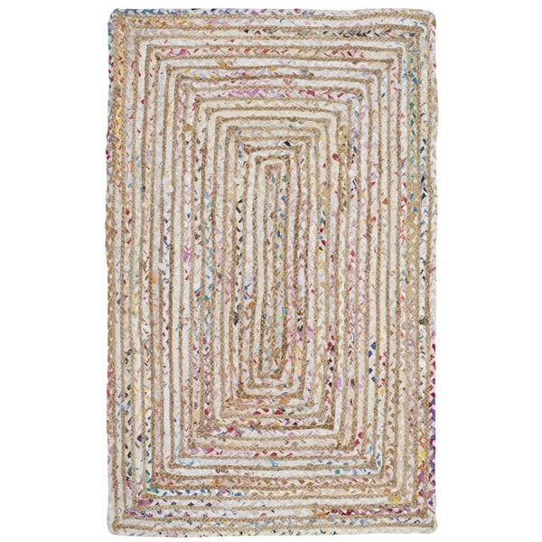 Safavieh Handmade Cape Cod Boho Braided Beige/ Multi Cotton Rug - 2'3" x 4'