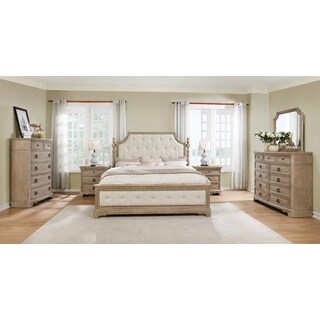Roundhill Furniture Piraeus 296 6-piece Solid Wood Bedroom Set