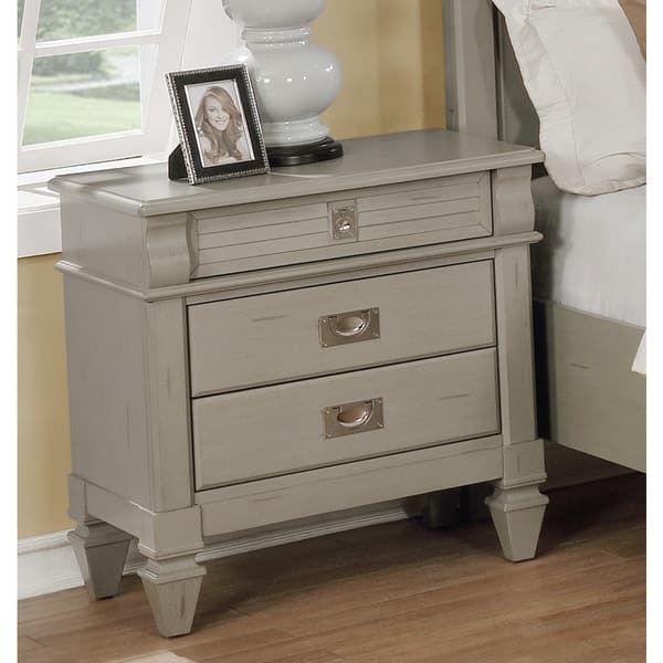 Shop The Gray Barn Barish Antique Grey 3 Drawer Nightstand Overstock 21906880