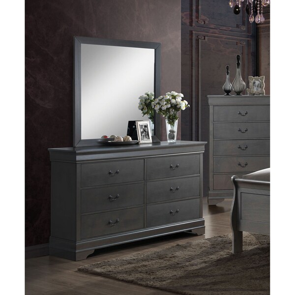 Shop Furniture of America Mayday II Classic 2piece Grey Dresser and