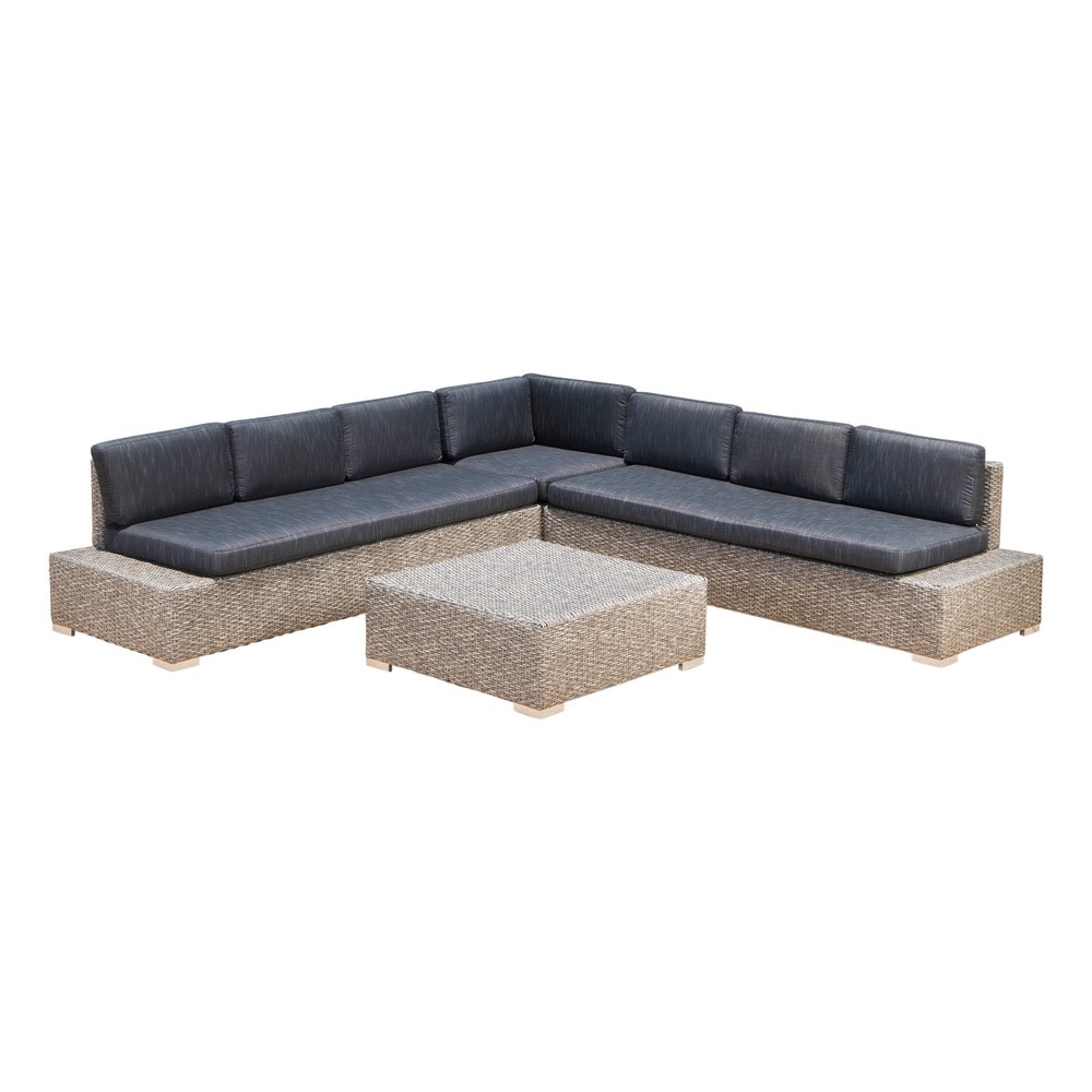 Puerta Outdoor 7-seater Wicker Sectional Sofa Chat Set with Cushions by Christopher Knight Home