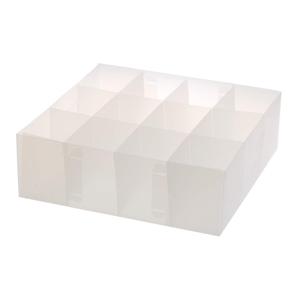 Ybmhome Foldable Organizer Cube Bin Frosty white 12 Section Drawer