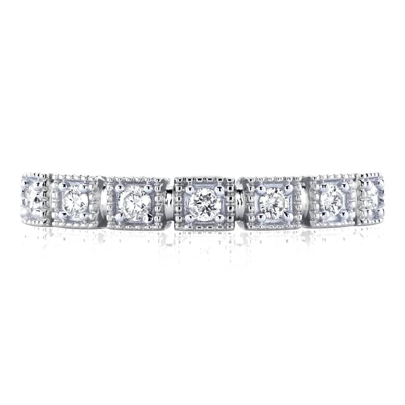 Annello by Kobelli 10k White Gold 1/6ct TDW Diamond Wedding Ring (H-I, I2)
