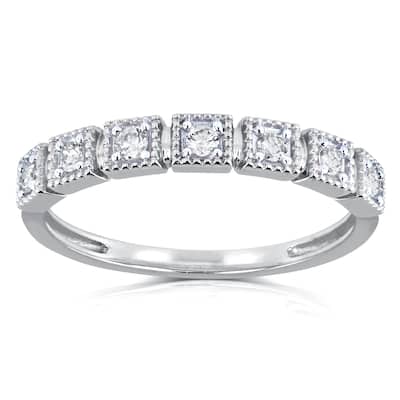 Annello by Kobelli 10k White Gold 1/6ct TDW Diamond Wedding Ring (H-I, I2)