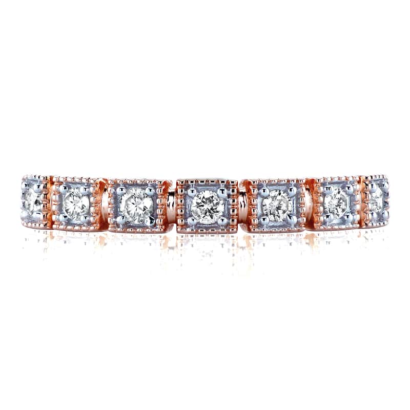 Annello by Kobelli 10k Rose Gold 1/6ct TDW Diamond Wedding Ring (H-I, I2)