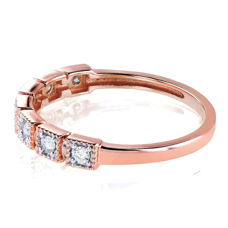 Annello by Kobelli 10k Rose Gold 1/6ct TDW Diamond Wedding Ring (H-I, I2)