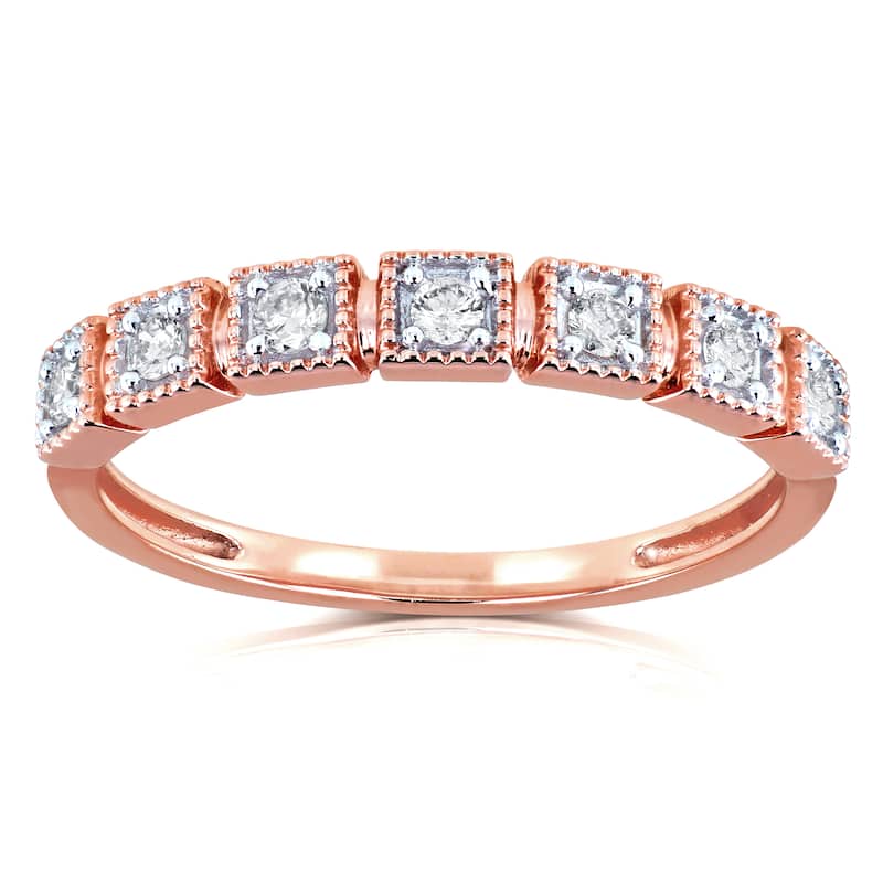 Annello by Kobelli 10k Rose Gold 1/6ct TDW Diamond Wedding Ring (H-I, I2)