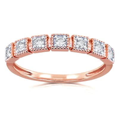 Annello by Kobelli 10k Rose Gold 1/6ct TDW Diamond Wedding Ring (H-I, I2)