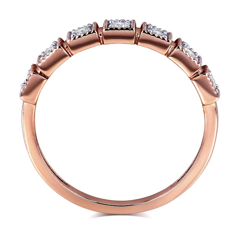 Annello by Kobelli 10k Rose Gold 1/6ct TDW Diamond Wedding Ring (H-I, I2)