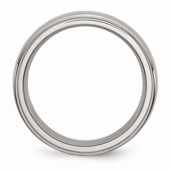 Titanium Ridged Edge 8mm Brushed and Polished Band Titanium Ridged Edge 8mm Brushed and Polished Band