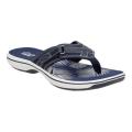 Women's Clarks Breeze Sea Flip Flop Navy Synthetic