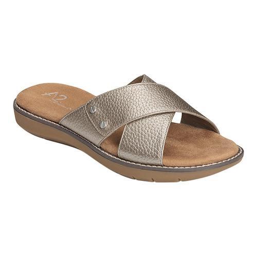 Shop Women's A2 by Aerosoles Cool Breeze Slide Sandal Pewter Faux ...