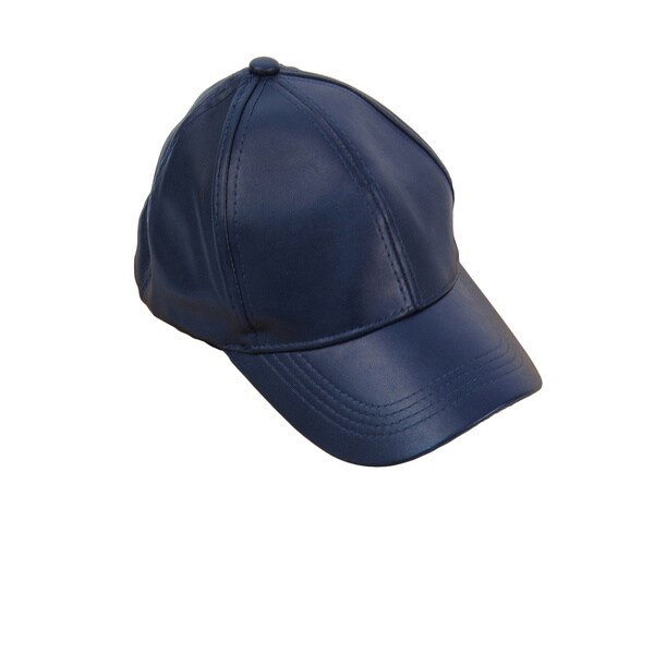 faux leather cap