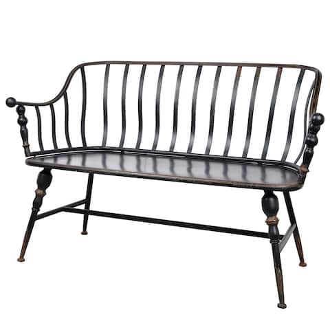 Warren Black Metal Outdoor Garden Settee