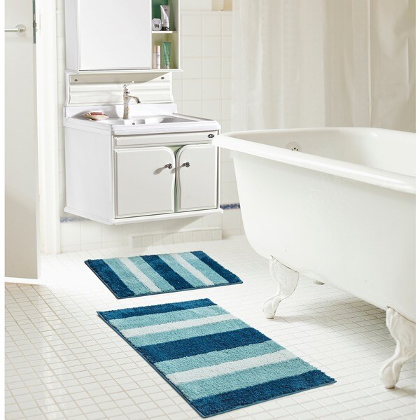 Rt Designers Collection Ombre Microfiber 2 Piece Bath Rug Set Rt Designers Collection Ombre Microfiber 2 Piece Bath Rug Set
