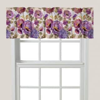 Laural Home Blue and Purple Florals Window Valance 60x18 - 60" x 18"
