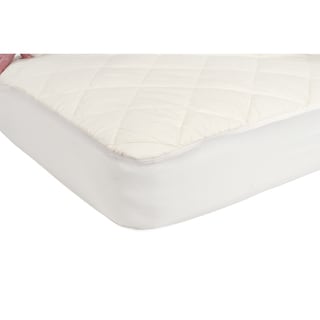 Sealy Quilted Fitted Crib Mattress Pad with Organic Cotton Top and Waterproof Layer - Natural